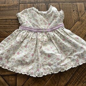 Floral Baby Girl, 3-6 Months Dress with Pink and Purple Accents, Vintage George